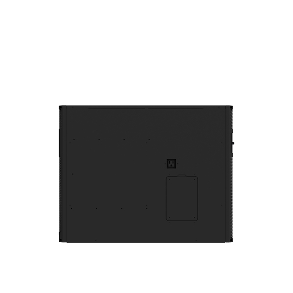 Rear view of the WhisperKOOL Extreme 8000ti wine cellar cooling unit, featuring a central port, small access panel, and multiple screw holes, displayed on a plain background.