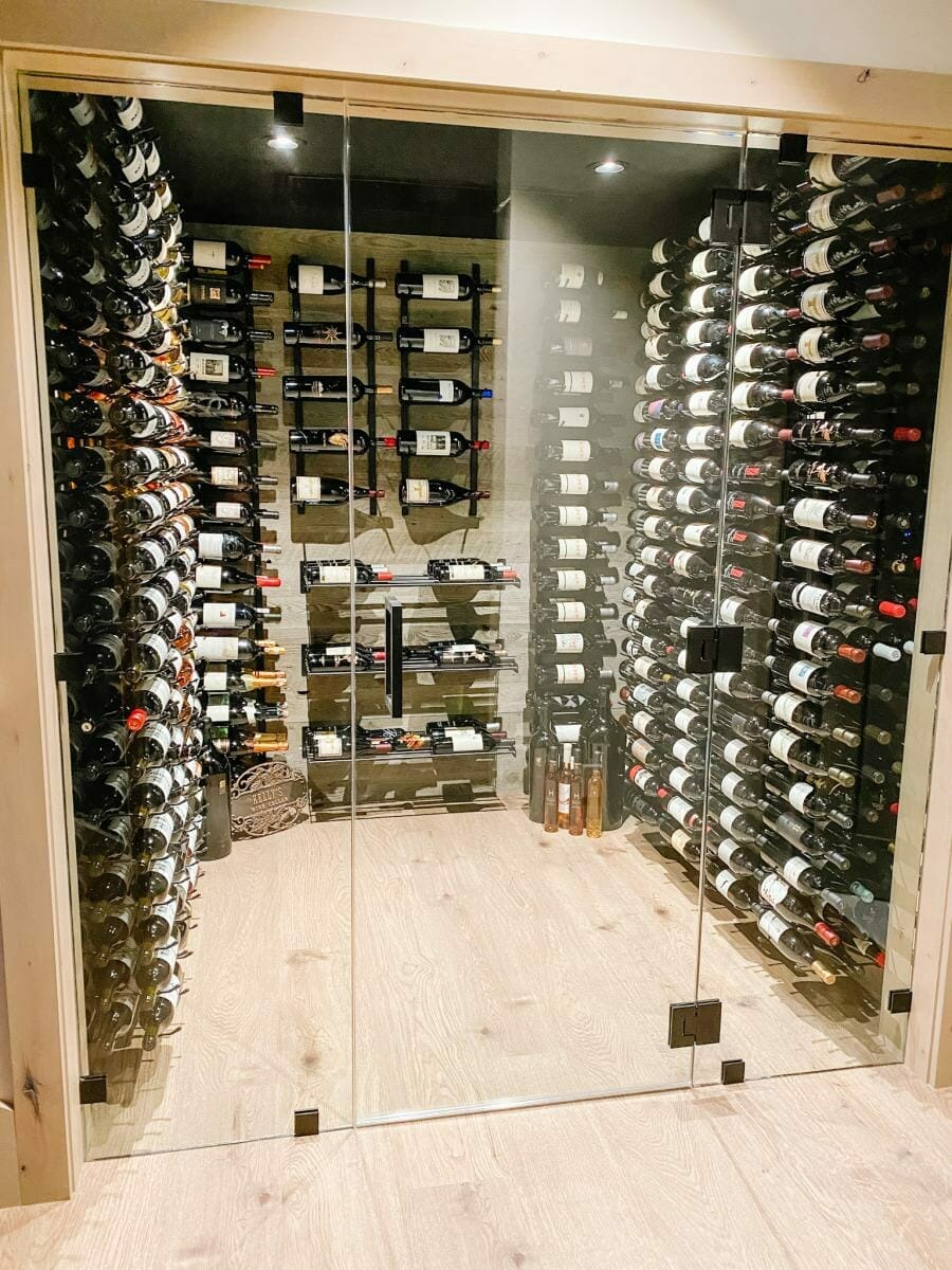 Modern Wine Room with a view from the Kitchen!