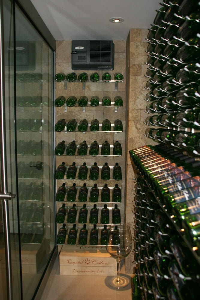 Glass door, wine cellar