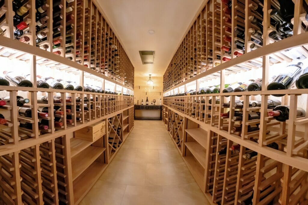 Wine cellar, bottles.
