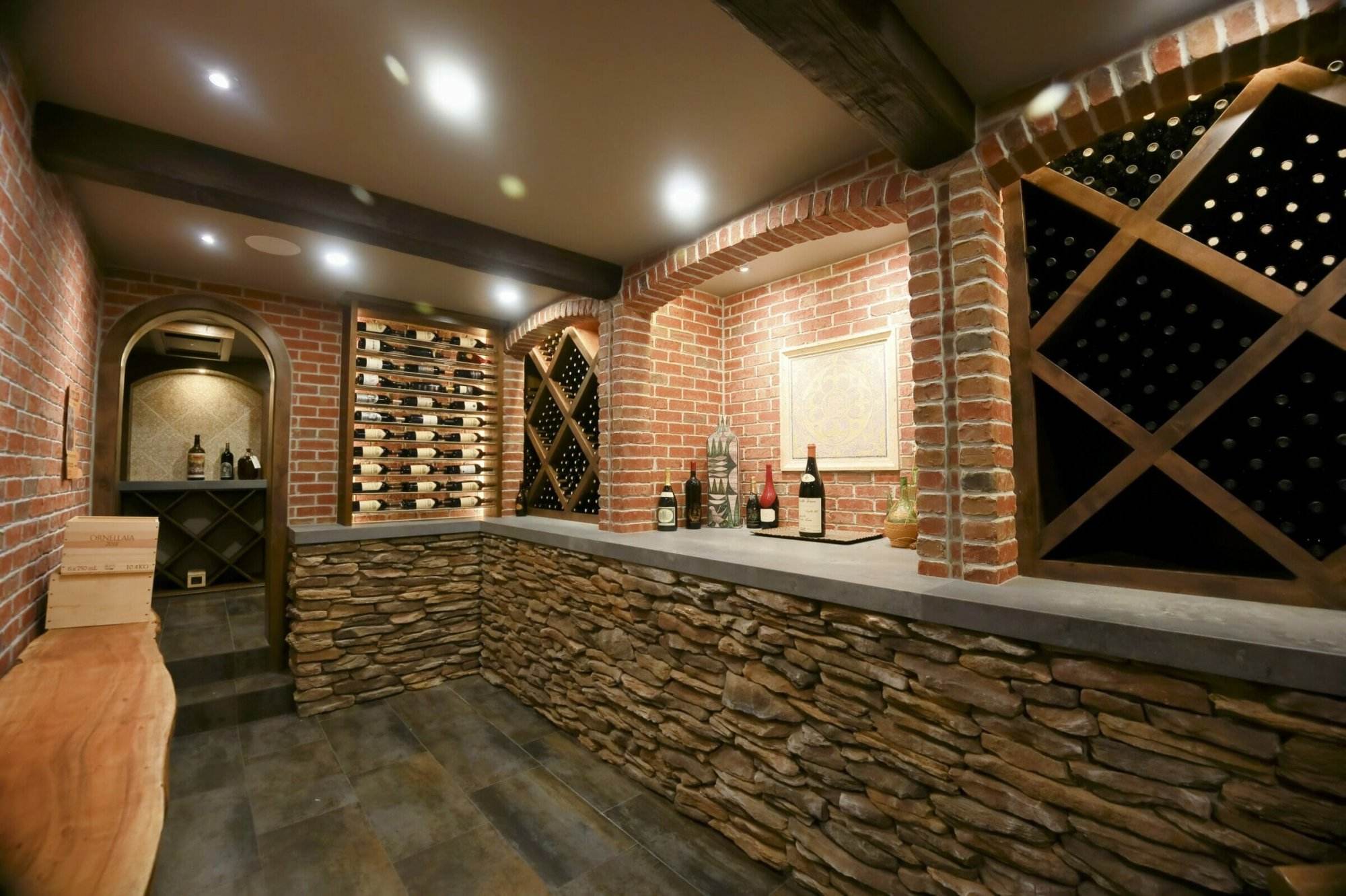 Wine cellar, brick walls