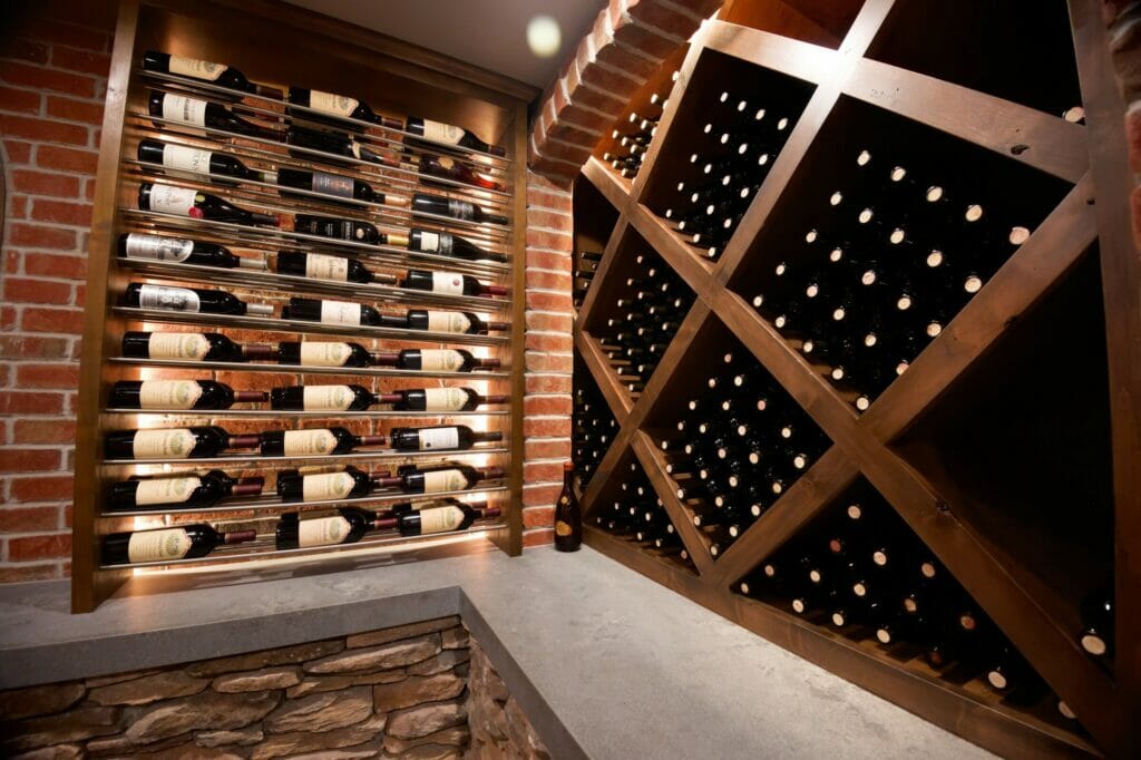 Wine cellar, brick wall.