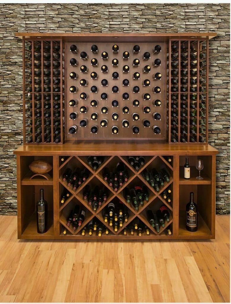 Wine rack, bottles