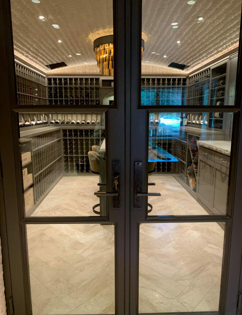 wine cellar, glass door
