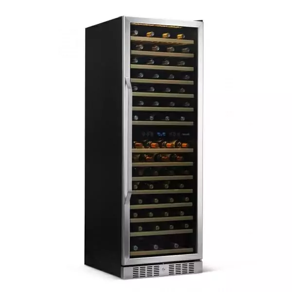 An expansive NewAir 27” 160 Bottle Built-in Dual Zone Compressor Wine Fridge to store numerous bottles.