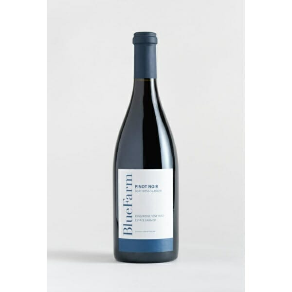 BlueFarms 2016 Pinot Noir from Fort Ross-Seaview showcased on a white background.