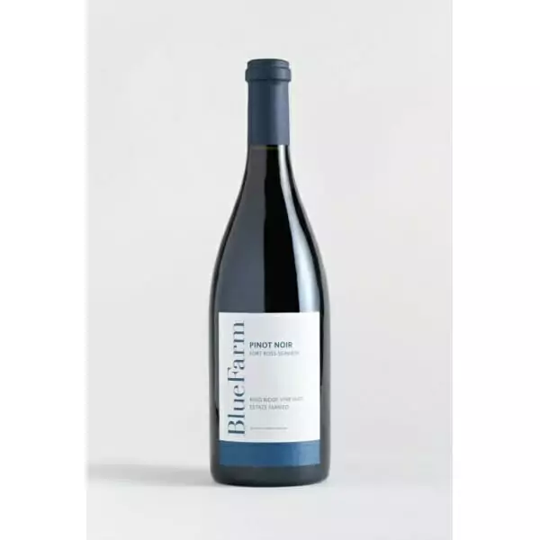 BlueFarms 2016 Pinot Noir from Fort Ross-Seaview showcased on a white background.