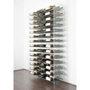 Evolution Wine Tower: Metal and Acrylic Freestanding Wine Rack with multitude of bottles