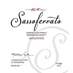 Sassoferrato Sangiovese, Mendocino County.