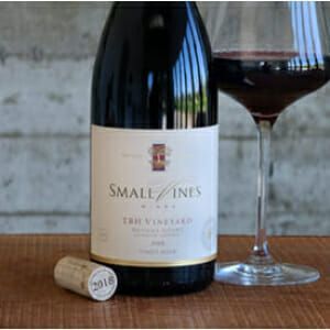 A 2016 Bottle of Small Vines Pinot Noir from Sonoma Coast's TBH Vineyard.
