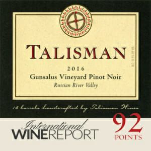 2016 bottle of Talisman Gunsalus Vnyd Pinot Noir from RRV.