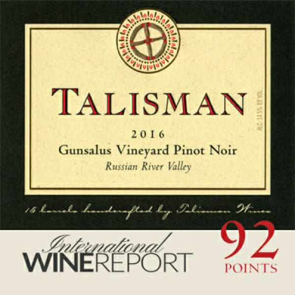 2016 bottle of Talisman Gunsalus Vnyd Pinot Noir from RRV.