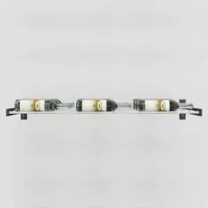 Three Evolution Series Wine Wall 5" Wine Racks are hanging on a wall.
