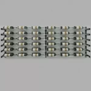 WW-301-K_C-1-EXTENSION.jpg Evolution Wine Wall 30" Wall Mounted Wine Rack showcasing numerous bottles.