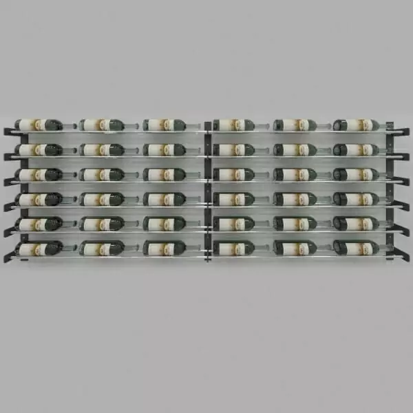 Evolution Wine Wall 30" Wall Mounted Wine Rack showcasing numerous bottles.