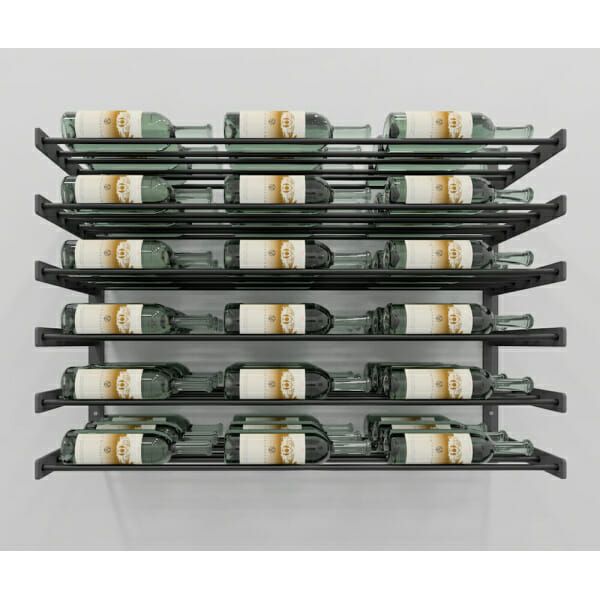 Evolution Wine Wall 30″ Wall Mounted Wine Rack holding multiple bottles.
