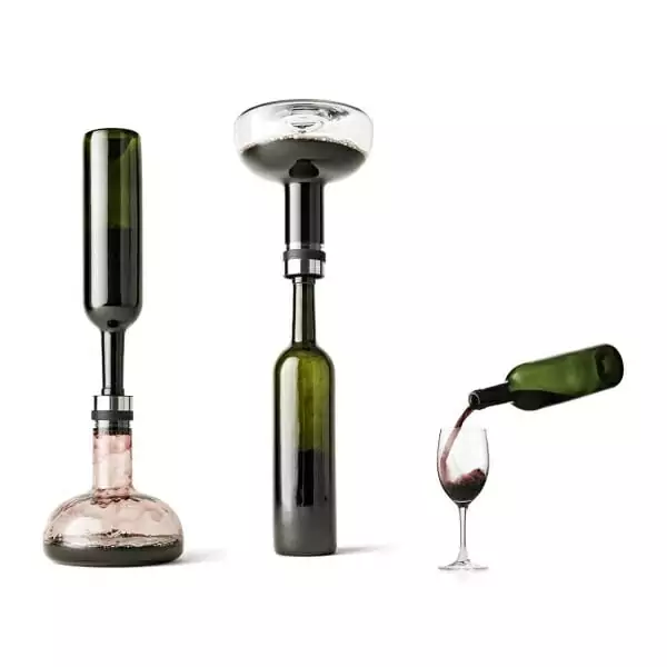 Menu Wine Breather Decanter being poured.