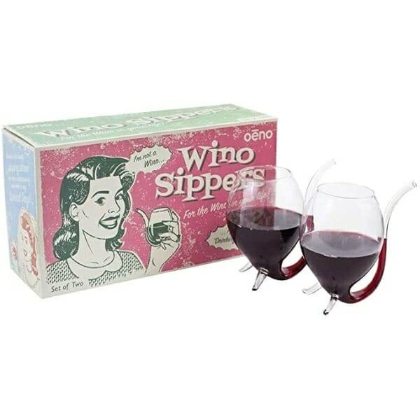 A pair of Wino Sippers - Super Fun Gift Idea in a box.