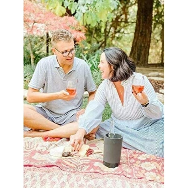 Two people drinking from a dishwasher-safe, BPA-free and 100% Tritan wine glasses pack that is shatterproof and suitable for boating.