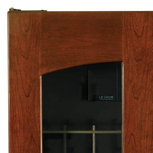 Le Cache Vault 3100 Wine Cabinet Classic Cherry, glass door.