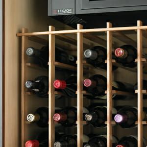 Le Cache Vault 3100 Wine Cabinet Classic Cherry, bottles.