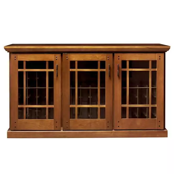 Le Cache Mission Credenza - Provincial Cherry with glass doors.
