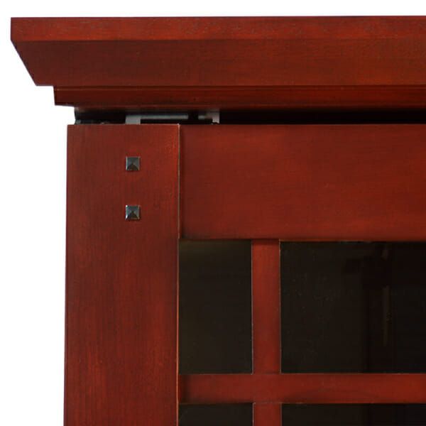 Le Cache Mission Credenza - Provincial Cherry with glass doors.