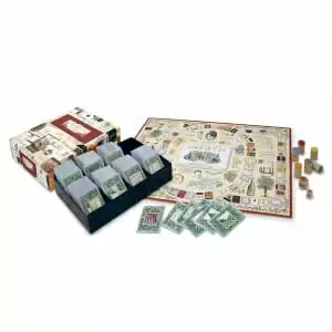 A board game including Bouquet cards and a game box.