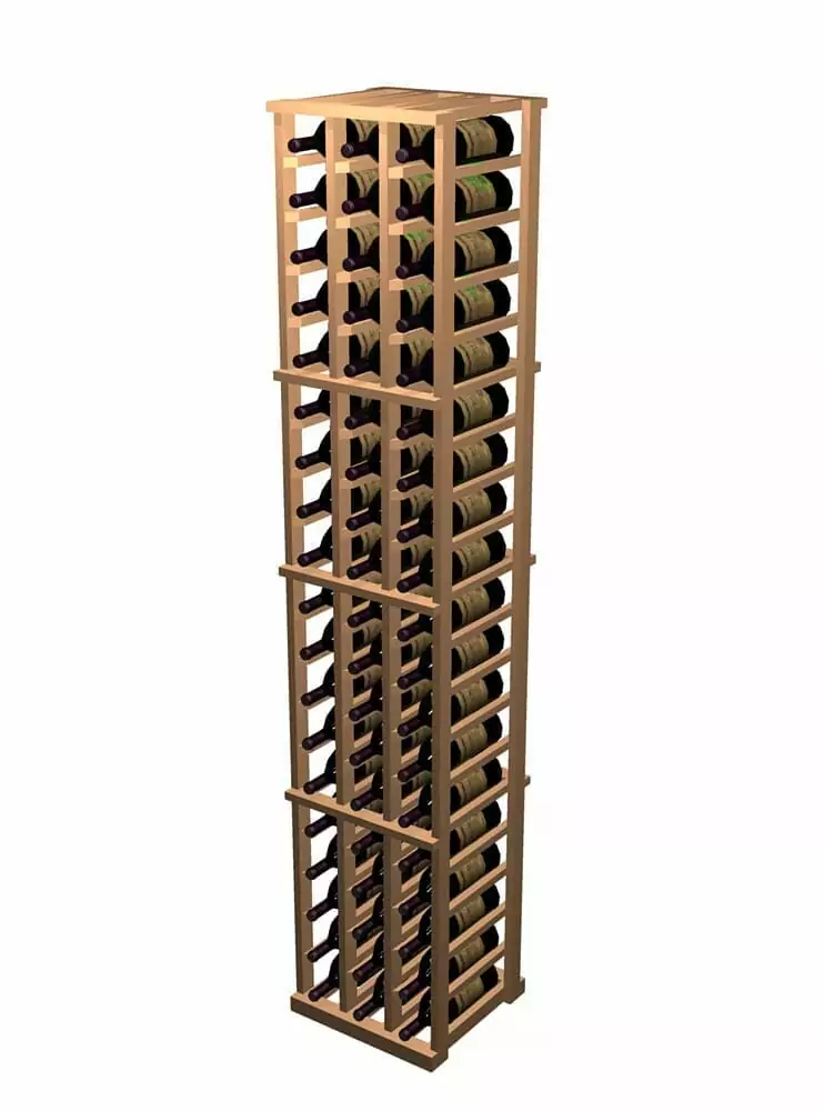 Premium Redwood wine rack with a lot of bottles.