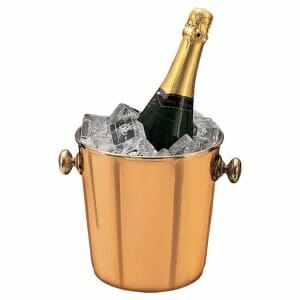 Old Dutch Copper Wine / Champagne Cooler in an ice bucket.